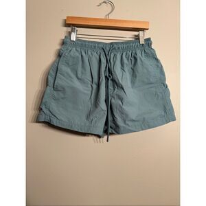 Standard Cloth Blue Drawstring Elastic Waist Built-In Liner Swim Shorts Small